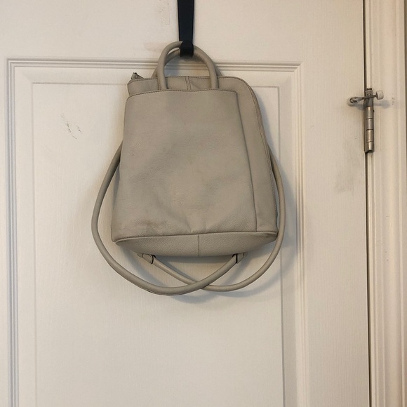 Clarks Cream Backpack with Silver Accents